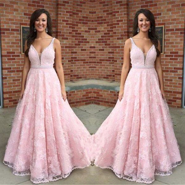 2017 new pink full lace long prom dresses deep v-neck spaghetti straps beaded sash custom made formal evening dress wear party gowns, Black;red
2017 new pink full lace long prom dresses deep v-neck spaghetti straps beaded sash custom made formal evening dress wear party gowns, Black;red