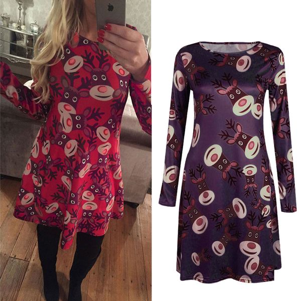 15PCS Ladies Fashion A-Line Long Sleeved Elk Christmas Print Flared A-Line Skater Short Dress Womens Cocktail Party Swing Dresses Clubwear
15PCS Ladies Fashion A-Line Long Sleeved Elk Christmas Print Flared A-Line Skater Short Dress Womens Cocktail Party Swing Dresses Clubwear