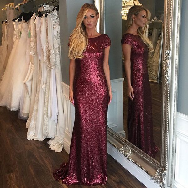 fashion design sparkly burgundy evening dresses short sleeve floor length sheath women formal dress party gowns custom size, Black;red
fashion design sparkly burgundy evening dresses short sleeve floor length sheath women formal dress party gowns custom size, Black;red