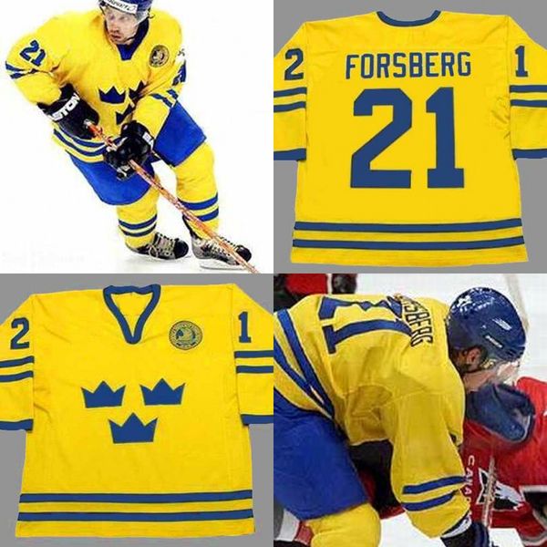 21 PETER FORSBERG Team Sweden Hockey Jersey Men Stitched Hockey Jerseys Gold Size S-5XL Free Shipping
21 PETER FORSBERG Team Sweden Hockey Jersey Men Stitched Hockey Jerseys Gold Size S-5XL Free Shipping