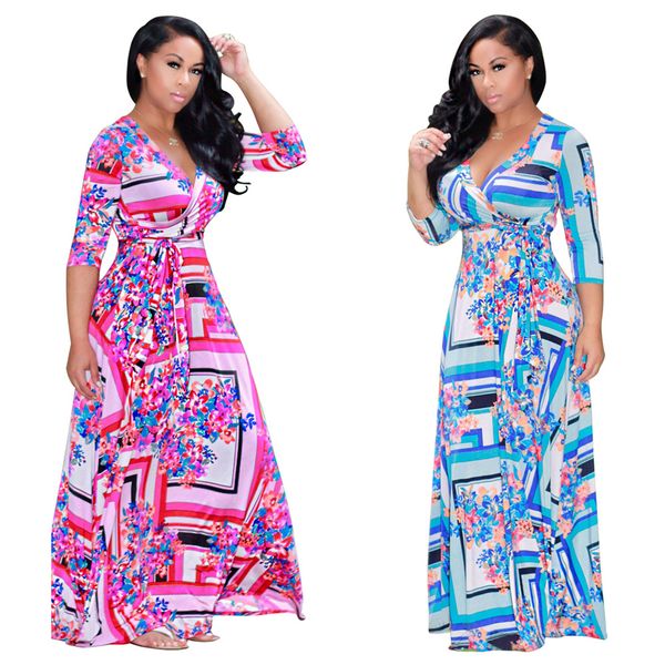 women floral printed dresses v neck three quarter sleeve new coming fashion maxi long dress vestidos de festa mujer, Black;gray
women floral printed dresses v neck three quarter sleeve new coming fashion maxi long dress vestidos de festa mujer, Black;gray