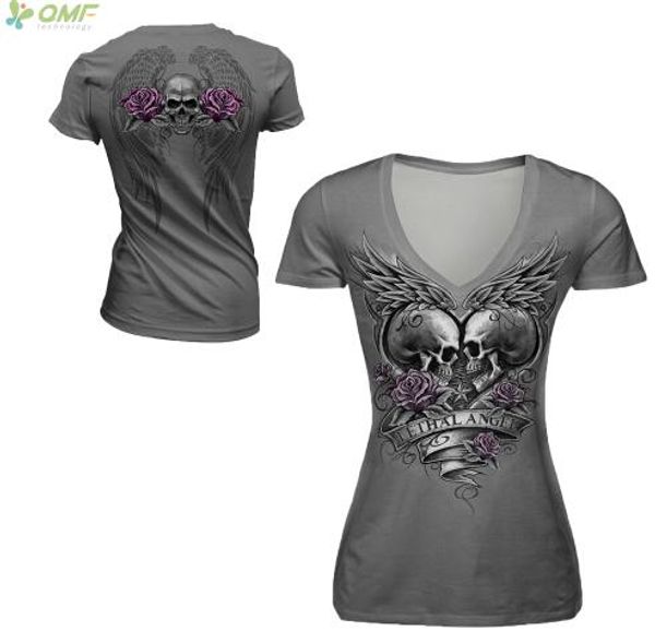 Grey Skull Lethal Angel Eternal Love Running T-shirts V-Neck Short Sleeve Tees Sexy Women Harajuku Sports Pullover Tshirt Tops
Grey Skull Lethal Angel Eternal Love Running T-shirts V-Neck Short Sleeve Tees Sexy Women Harajuku Sports Pullover Tshirt Tops