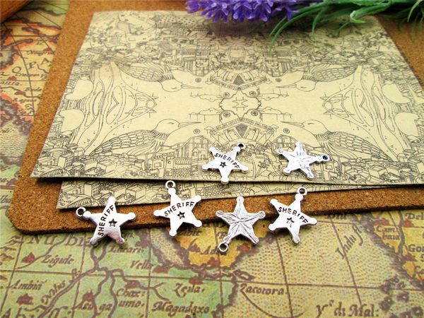 60pcs-- 18*20mm antique silver sheriff star charms handmade charms pendants jewelry findings, Bronze;silver
60pcs-- 18*20mm antique silver sheriff star charms handmade charms pendants jewelry findings, Bronze;silver