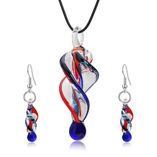twist murano pendant blown murano glass pendant necklaces and earrings jewellery sets fashion jewelry for women, Silver
twist murano pendant blown murano glass pendant necklaces and earrings jewellery sets fashion jewelry for women, Silver