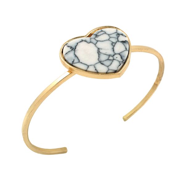 fashion heart white turquoise bracelet natural stone gold plated open bracelets for women fine jewelry f0517, Golden;silver
fashion heart white turquoise bracelet natural stone gold plated open bracelets for women fine jewelry f0517, Golden;silver