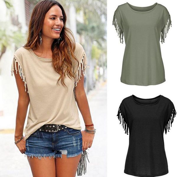 2016 summer pure color short sleeve tee poleras mujer t shirt womens tassel shirt plus size moda loose camisetas femin, White
2016 summer pure color short sleeve tee poleras mujer t shirt womens tassel shirt plus size moda loose camisetas femin, White