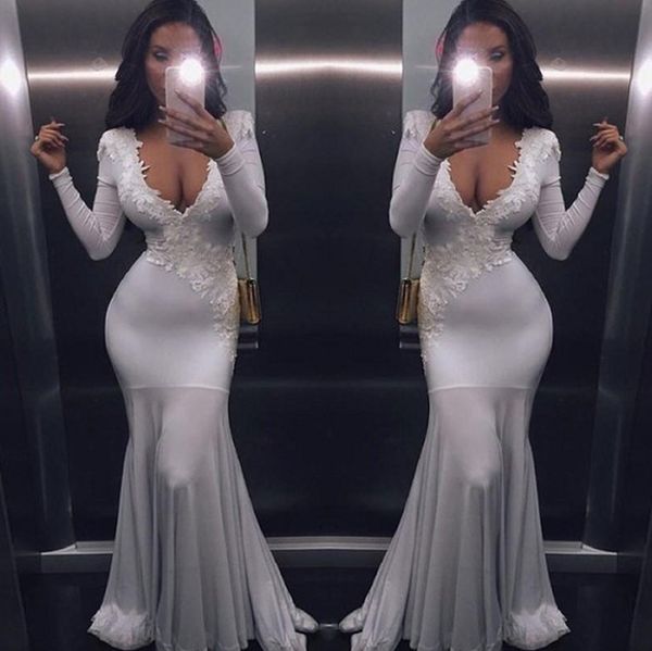 charming white deep v neck prom dresses lace appliques long sleeve black girl evening gowns cocktail party dress african robe de soiree
charming white deep v neck prom dresses lace appliques long sleeve black girl evening gowns cocktail party dress african robe de soiree