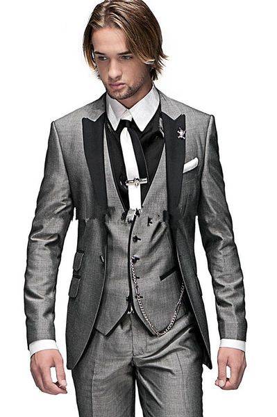 Latest Design One button Light Gray Groom Tuxedos Peak Lapel Groomsmen Men Wedding Suits Best man Suits (Jacket+Pants+Vest+Tie) NO:888
Latest Design One button Light Gray Groom Tuxedos Peak Lapel Groomsmen Men Wedding Suits Best man Suits (Jacket+Pants+Vest+Tie) NO:888