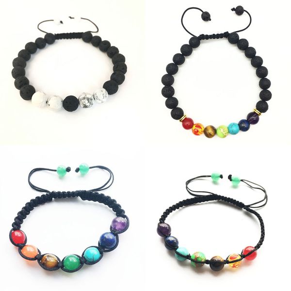 new natural stone 8mm beads braided rope bracelets energy yoga reiki 7 chakra bracelet jewelry, Black
new natural stone 8mm beads braided rope bracelets energy yoga reiki 7 chakra bracelet jewelry, Black