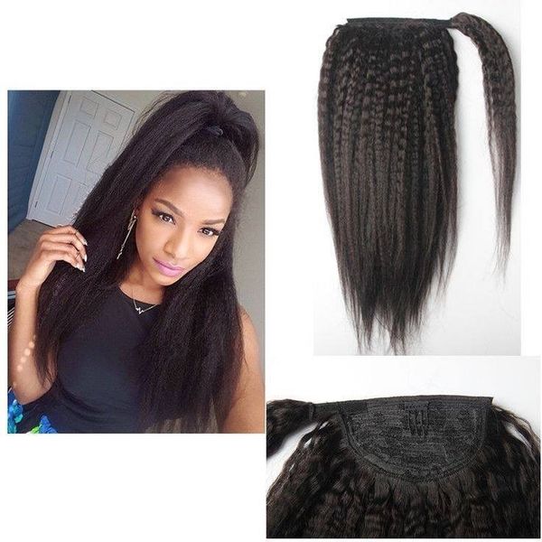 virgin brazilian kinky straight ponytail human hair wrap around pony tail extensions natural color coarse yaki straight, Black
virgin brazilian kinky straight ponytail human hair wrap around pony tail extensions natural color coarse yaki straight, Black