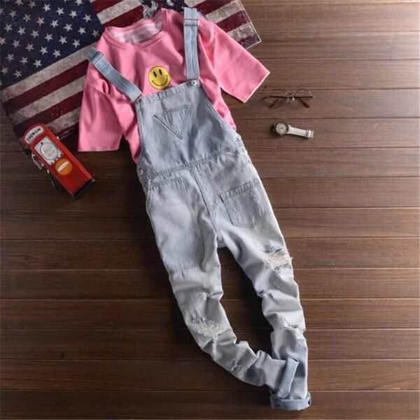 wholesale- 2016 new fashion ripped mens denim bib overalls jeans brand men's clothing casual distrressed jumpsuit jeans pants for man, Blue
wholesale- 2016 new fashion ripped mens denim bib overalls jeans brand men's clothing casual distrressed jumpsuit jeans pants for man, Blue