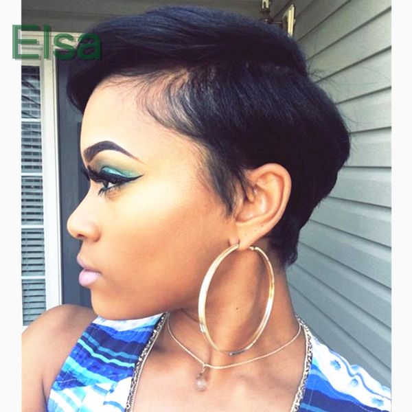 short pixie cut human hair none lace front wigs glueless bob brazilianhair full machine made wig for black women, Black;brown
short pixie cut human hair none lace front wigs glueless bob brazilianhair full machine made wig for black women, Black;brown