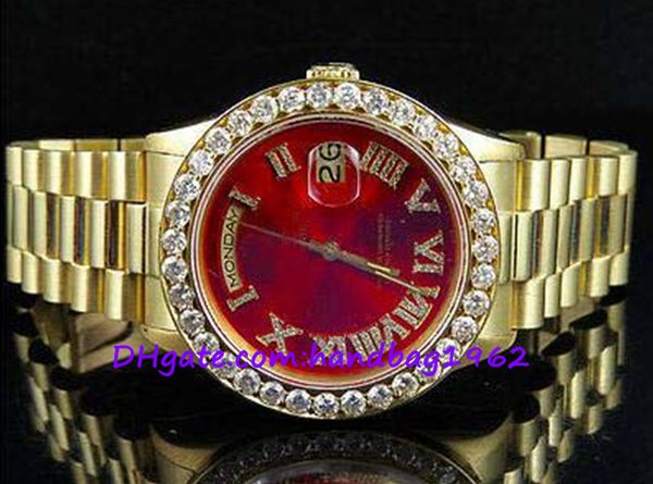 luxury watches 18k mens yellow gold president 36mm red dial diamond watch, Slivery;brown
luxury watches 18k mens yellow gold president 36mm red dial diamond watch, Slivery;brown
