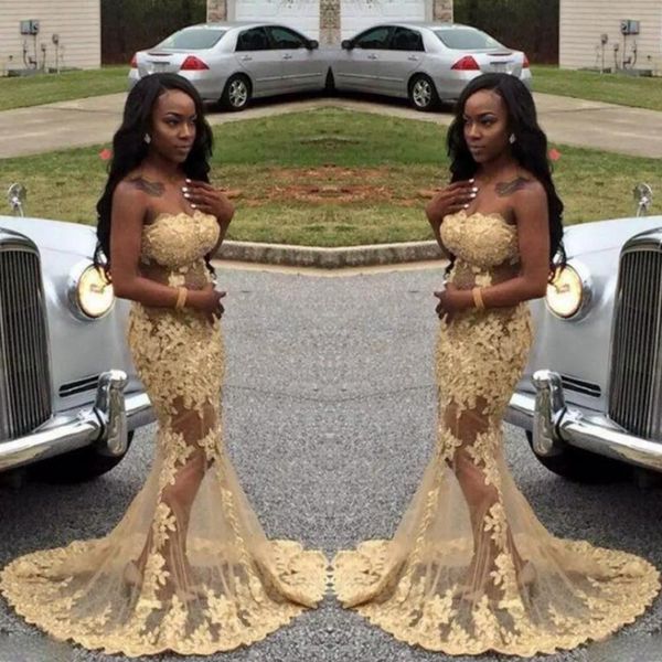 light gold lace see through prom dresses strapless mermaid evening gowns 2k17 tulle vestidos black girl formal party wear
light gold lace see through prom dresses strapless mermaid evening gowns 2k17 tulle vestidos black girl formal party wear
