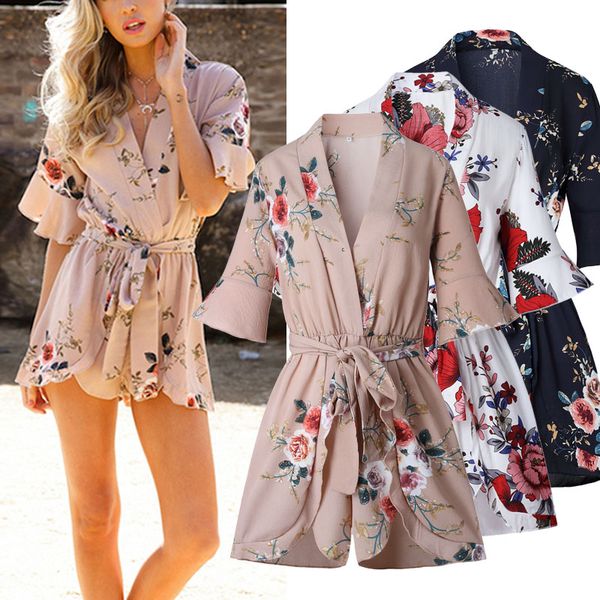 Summer Ladies Loose V-Neck Flora Printed Half Sleeved Romper Womens Print Floral Pattern Playsuit Jumpsuit Beach Bohemian Siamese Shorts
Summer Ladies Loose V-Neck Flora Printed Half Sleeved Romper Womens Print Floral Pattern Playsuit Jumpsuit Beach Bohemian Siamese Shorts