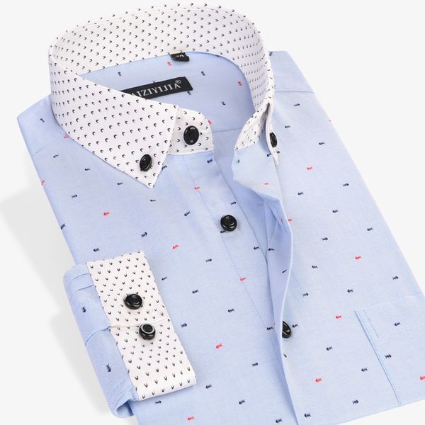 wholesale- caiziyijia 2017 men's fish bone printed long sleeve dress shirts patchwork cuff comfort soft casual slim-fit button-down shi, White;black
wholesale- caiziyijia 2017 men's fish bone printed long sleeve dress shirts patchwork cuff comfort soft casual slim-fit button-down shi, White;black