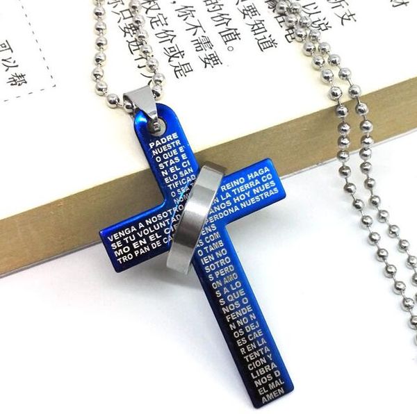 bible cross ring ring titanium steel necklace stainless steel men couple necklace wfn028 (with chain) mix order 20 pieces a lot, Silver
bible cross ring ring titanium steel necklace stainless steel men couple necklace wfn028 (with chain) mix order 20 pieces a lot, Silver