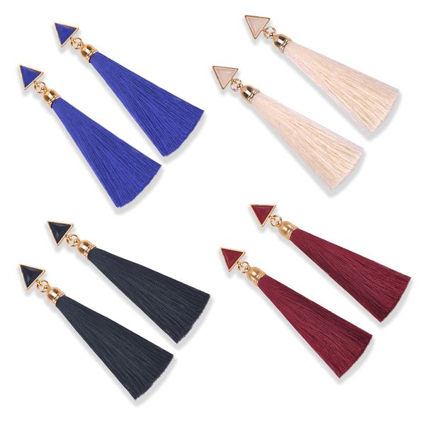 bohemian earrings triangle long drop dangle tassel earrings vintage silk tassel ear drop ear studs jewelry gift b748l, Silver
bohemian earrings triangle long drop dangle tassel earrings vintage silk tassel ear drop ear studs jewelry gift b748l, Silver