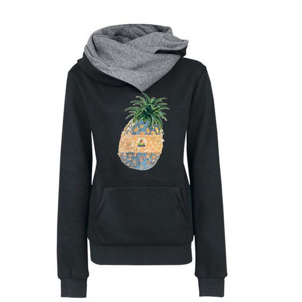 2017 new women autumn winter pineapple nicaragua print fashion female lapel hoodie, Black
2017 new women autumn winter pineapple nicaragua print fashion female lapel hoodie, Black