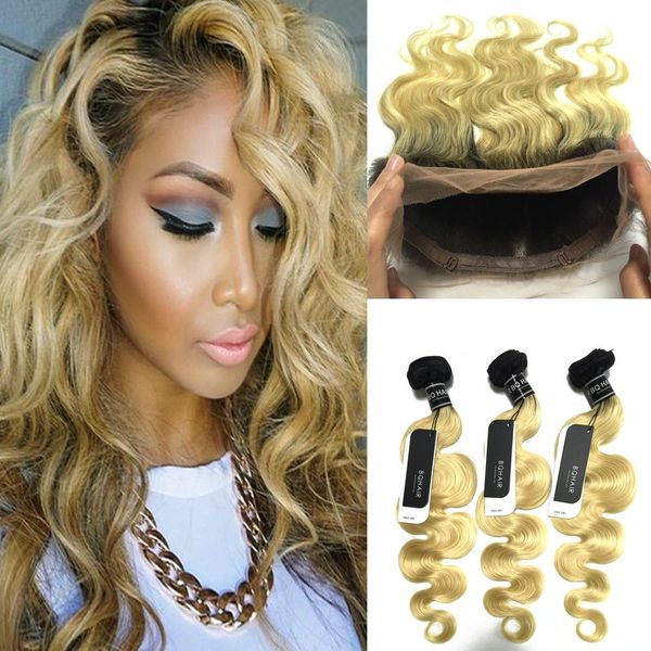 #1b 613 two tone human hair with 360 lace frontal pre plucked 360 lace band frontal closure with body wave human virgin hair, Black;brown
#1b 613 two tone human hair with 360 lace frontal pre plucked 360 lace band frontal closure with body wave human virgin hair, Black;brown