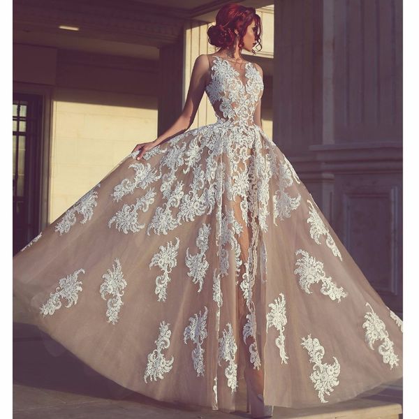 2017 vintage vestidos de novias illusion o neck appliqued lace sleeveless sheath wedding dresses with overskirt, White
2017 vintage vestidos de novias illusion o neck appliqued lace sleeveless sheath wedding dresses with overskirt, White