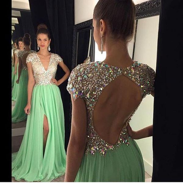 colorful sequins formal evening dress chiffon green floor length v neck backless prom dresses 2021 african gowns, Black;red
colorful sequins formal evening dress chiffon green floor length v neck backless prom dresses 2021 african gowns, Black;red