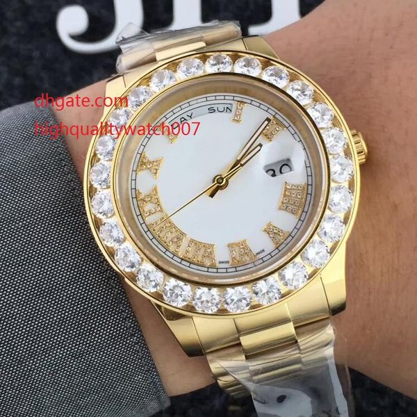 2017 watch big diamond bezel sapphire glass 43mm day-date 18k yellow gold multicolor roman dial automatic mens watch watches, Slivery;brown
2017 watch big diamond bezel sapphire glass 43mm day-date 18k yellow gold multicolor roman dial automatic mens watch watches, Slivery;brown