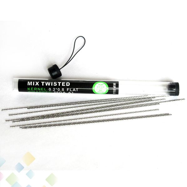 

Mix Twisted Wire Heating Wires 118MM Length 10 pcs in a Tube 0.2*0.8+26GA Resistance Wire Prebuilt Coil Fit ECig DHL Free