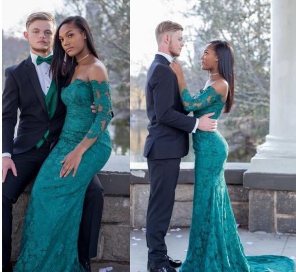 sheer lace prom dresses 2017 mermaid long sleeves appliques evening gowns arabic new off shoulder gowns 2017, Black
sheer lace prom dresses 2017 mermaid long sleeves appliques evening gowns arabic new off shoulder gowns 2017, Black