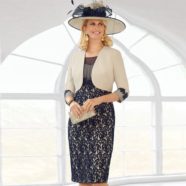 elegant beaded lace mother of the bride dresses appliques sheer bateau neck wedding guest dress knee length plus size evening gowns sleeves, Black;red
elegant beaded lace mother of the bride dresses appliques sheer bateau neck wedding guest dress knee length plus size evening gowns sleeves, Black;red