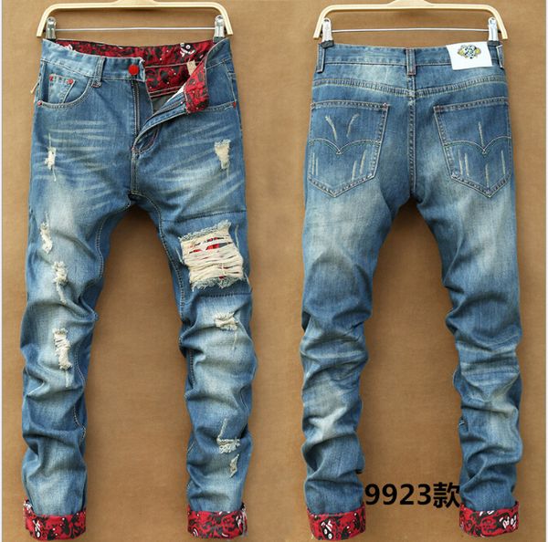 Men's Slim Skinny Pants Runway Straight Elastic Denim Pants Destroyed Ripped Jeans
Men's Slim Skinny Pants Runway Straight Elastic Denim Pants Destroyed Ripped Jeans