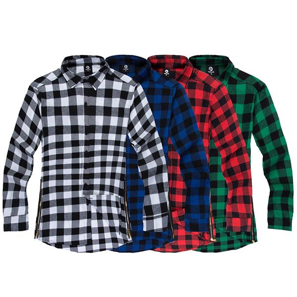 Мужские рубашки плед Hip Hop Streetwear с длинным рукавом Side Zipper фланелевые рубашки негаб
Мужские рубашки плед Hip Hop Streetwear с длинным рукавом Side Zipper фланелевые рубашки негаб