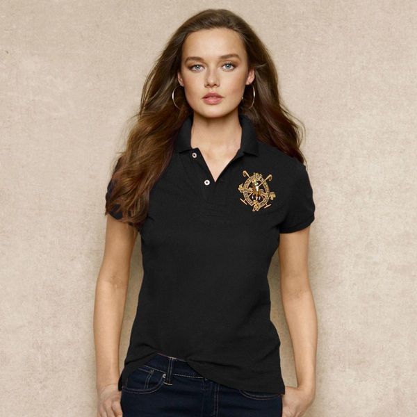 women polo shirt badge embroidery short sleeves polo flat collar female brand clothes lycra soft polo shirts, White
women polo shirt badge embroidery short sleeves polo flat collar female brand clothes lycra soft polo shirts, White