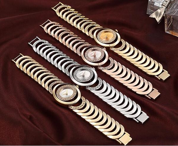 crrju 2201 ladies watch band diamond ladies watch, Slivery;brown