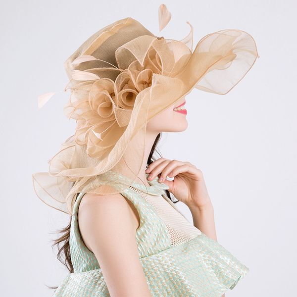 new elegant beige fine gauze large brim hat party church wedding hats fashion hat sun hats, Blue;gray
new elegant beige fine gauze large brim hat party church wedding hats fashion hat sun hats, Blue;gray