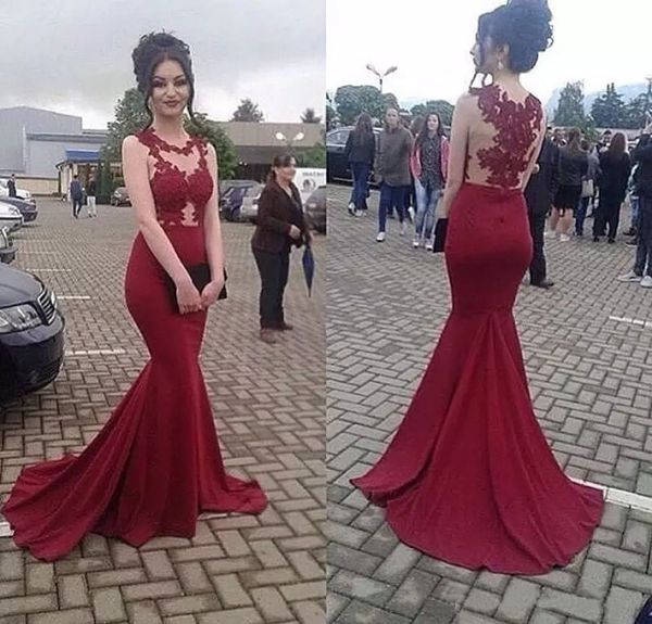 burgundy mermaid evening dresses 2020 for women lace appliques court train satin long fomal prom party gowns vestidos de fiesta, Black;red
burgundy mermaid evening dresses 2020 for women lace appliques court train satin long fomal prom party gowns vestidos de fiesta, Black;red