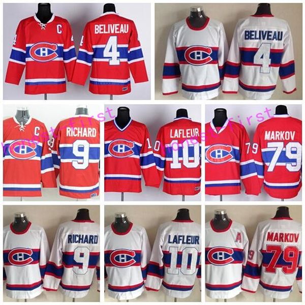 Montreal Canadiens Jerseys Ice Hockey 4 Jean Beliveau Jersey Retro Red White 10 Guy Lafleur 79 Andrei Markov 9 Maurice Richard
Montreal Canadiens Jerseys Ice Hockey 4 Jean Beliveau Jersey Retro Red White 10 Guy Lafleur 79 Andrei Markov 9 Maurice Richard