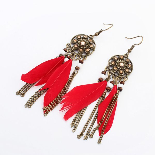 4 colors handmade women's fashion long drop feather earrings bohemia tassel earrings tribal america native earrings dhl b617s, Silver
4 colors handmade women's fashion long drop feather earrings bohemia tassel earrings tribal america native earrings dhl b617s, Silver