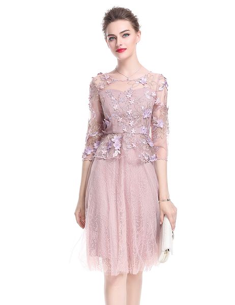 luxury women embroidery dress 3/4 sleeve mini party dresses 0917146, White;black
luxury women embroidery dress 3/4 sleeve mini party dresses 0917146, White;black