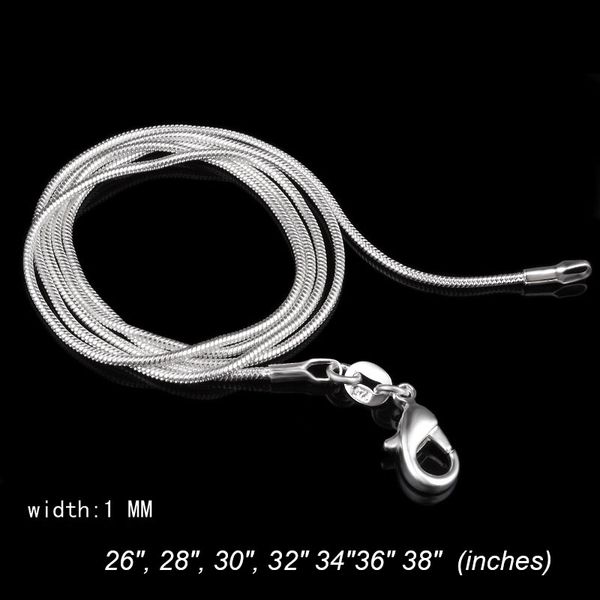 1mm 38-26" 925 sterling silver smooth snake chain necklace jewelry 26"28"30"32"34"36"38"inch mix siz
1mm 38-26" 925 sterling silver smooth snake chain necklace jewelry 26"28"30"32"34"36"38"inch mix siz