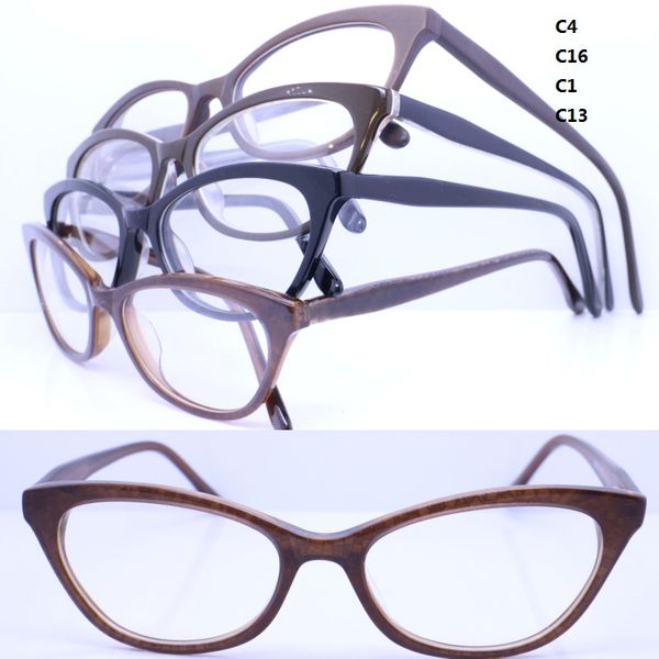 

wholesale- wholesale item high classic flexi spring hinge full-rim lady cateye shape colorful acetate optical frames new arrival, Silver