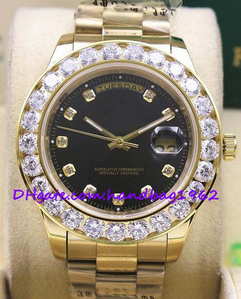 luxurywatches 18k yellow gold black dial 41 mm president day-date 18038 bigger diamond bezel mechanical men watches, Slivery;brown
luxurywatches 18k yellow gold black dial 41 mm president day-date 18038 bigger diamond bezel mechanical men watches, Slivery;brown
