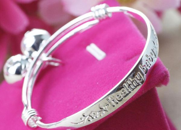 2pcs/pair new s925 silver white copper english letter healthy baby childrend's bracelet bangle bells baby bracelet bangle jewelry, Black
2pcs/pair new s925 silver white copper english letter healthy baby childrend's bracelet bangle bells baby bracelet bangle jewelry, Black