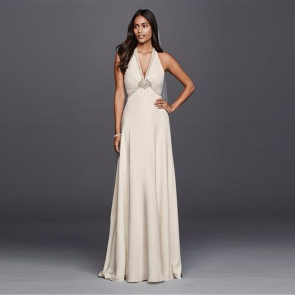 charming deep v-neck halter wedding dress 2019 open back beading crystal chiffon bridal gowns custom made jp341611, White
charming deep v-neck halter wedding dress 2019 open back beading crystal chiffon bridal gowns custom made jp341611, White