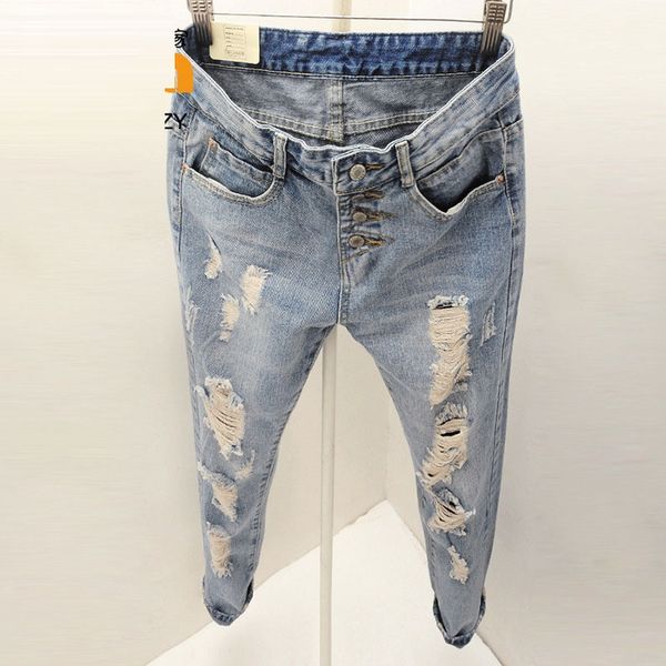 women ripped jeans holes cool slim fit long trousers denim blue vintage clothing for female pants
women ripped jeans holes cool slim fit long trousers denim blue vintage clothing for female pants
