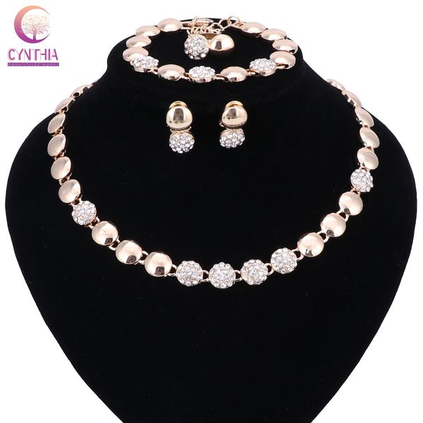 women african beads jewelry sets crystal necklace earring ring bracelet jewelries set gold color statement accessories 2 colors, Black
women african beads jewelry sets crystal necklace earring ring bracelet jewelries set gold color statement accessories 2 colors, Black