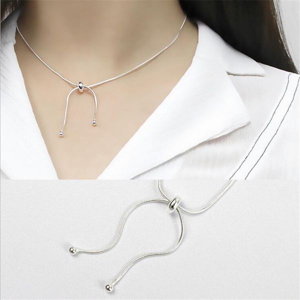 new fashion 925 sterling silver snake chain ball adjustable necklaces for women girls white gold plated choker collar jewelry
new fashion 925 sterling silver snake chain ball adjustable necklaces for women girls white gold plated choker collar jewelry