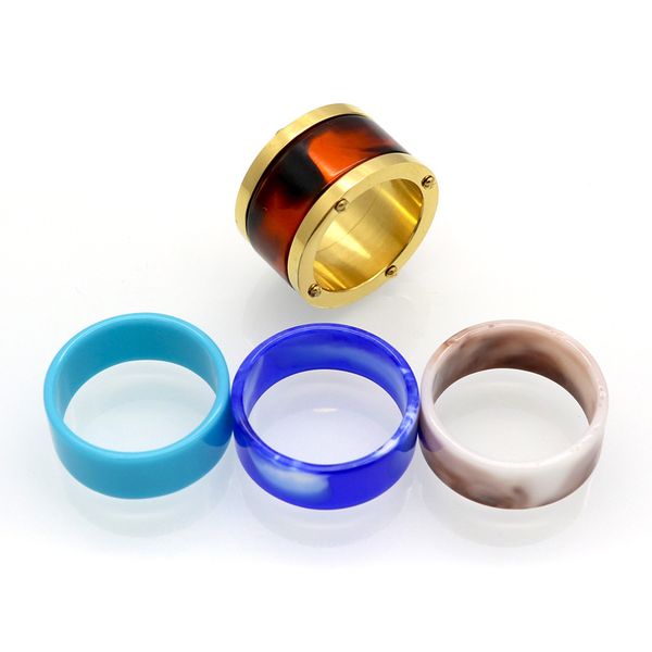 europe and the united states new fashion accessories four colors titanium metal cylinder edge exchange resin ring couple ring, Silver
europe and the united states new fashion accessories four colors titanium metal cylinder edge exchange resin ring couple ring, Silver