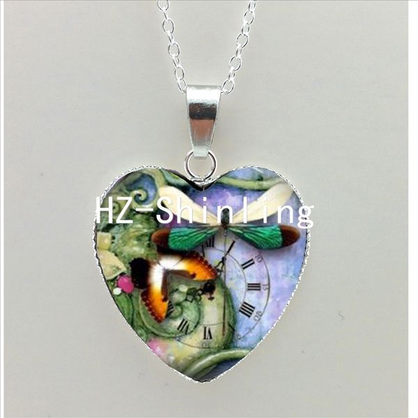 2020 new steampunk dragonfly heart necklace purple dragonfly heart pendant jewelry murano glass heart necklace nht--0064, Silver
2020 new steampunk dragonfly heart necklace purple dragonfly heart pendant jewelry murano glass heart necklace nht--0064, Silver