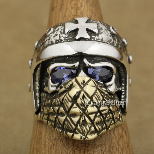 linsion 925 sterling silver motorcycle helmet skull ring purple cz eyes brass mask mens biker rock punk ta28 us size 7 to 15, Golden;silver
linsion 925 sterling silver motorcycle helmet skull ring purple cz eyes brass mask mens biker rock punk ta28 us size 7 to 15, Golden;silver